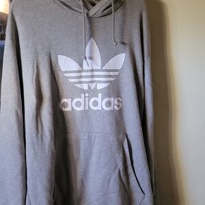 Adidas Gray Hoodie with Trefoil Logo